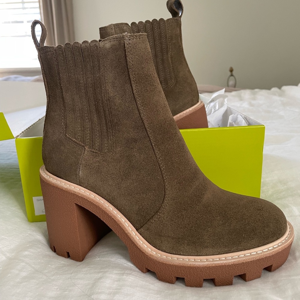 Gianni Bini: Winney Suede Chunky Lug Sole Booties